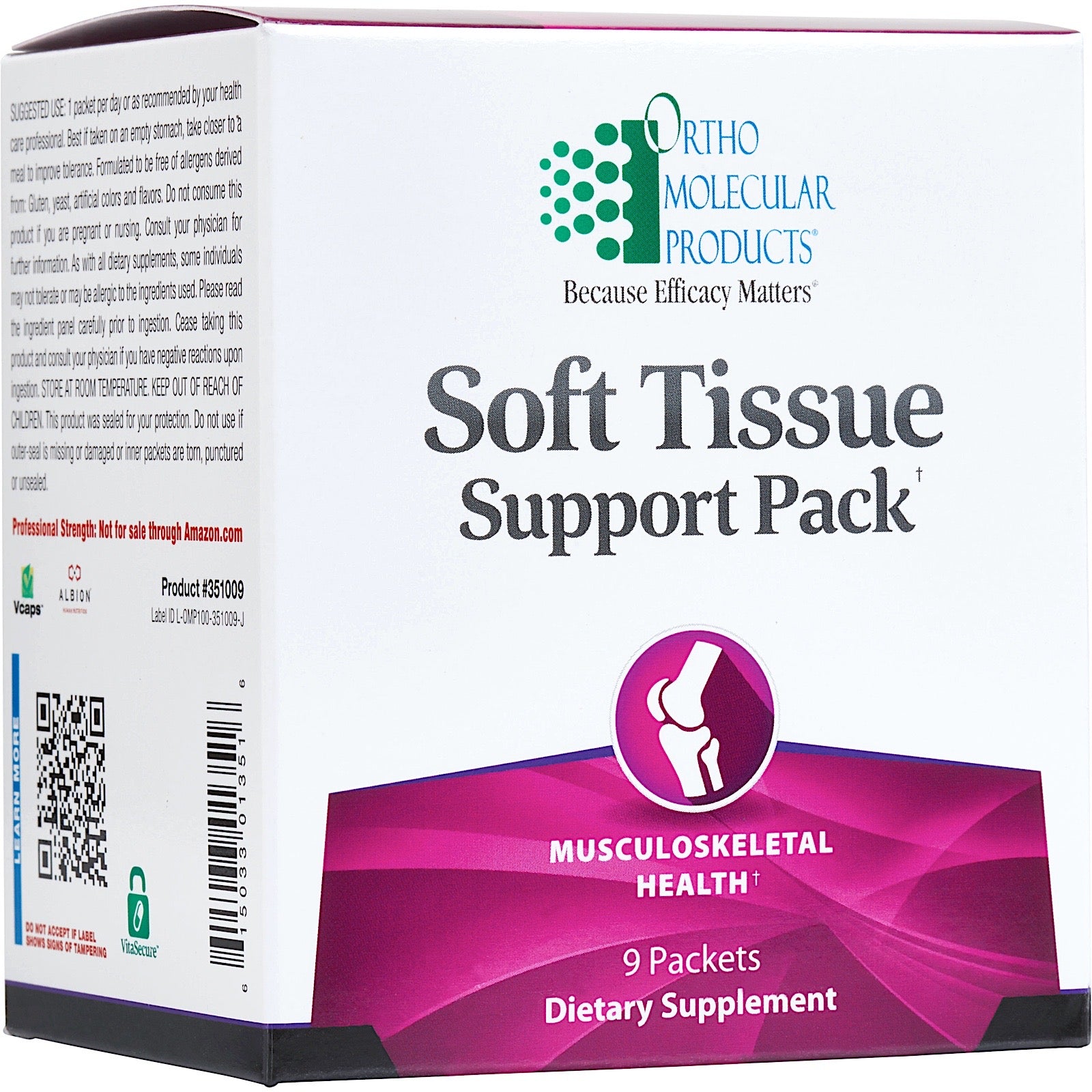 Ortho Molecular, Soft Tissue Support Pack, 9 UPC 615033013516 | Hilife Vitamins